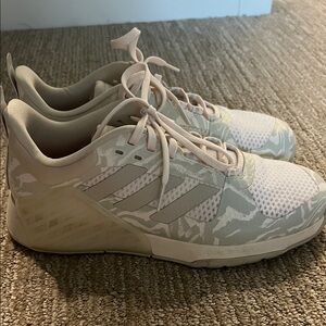 Adidas Women's Cream and White Sneakers